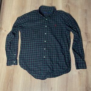Polo Ralph Lauren Plaid‎ Button Down Shirt. Size Large. Cuff wear, see photos.